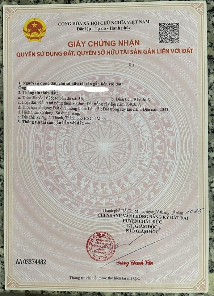 Bán đất chính chủ ngang 20 mét mặt tiền