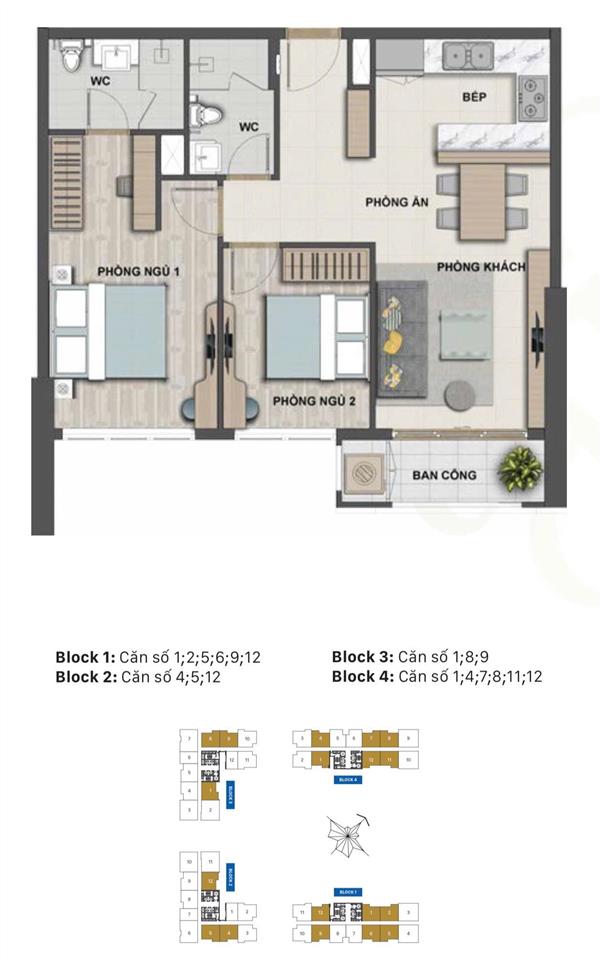 Bán căn hộ 2pn 2wc victoria village quận 2. giá chỉ 6,15 tỷ gồm vat.