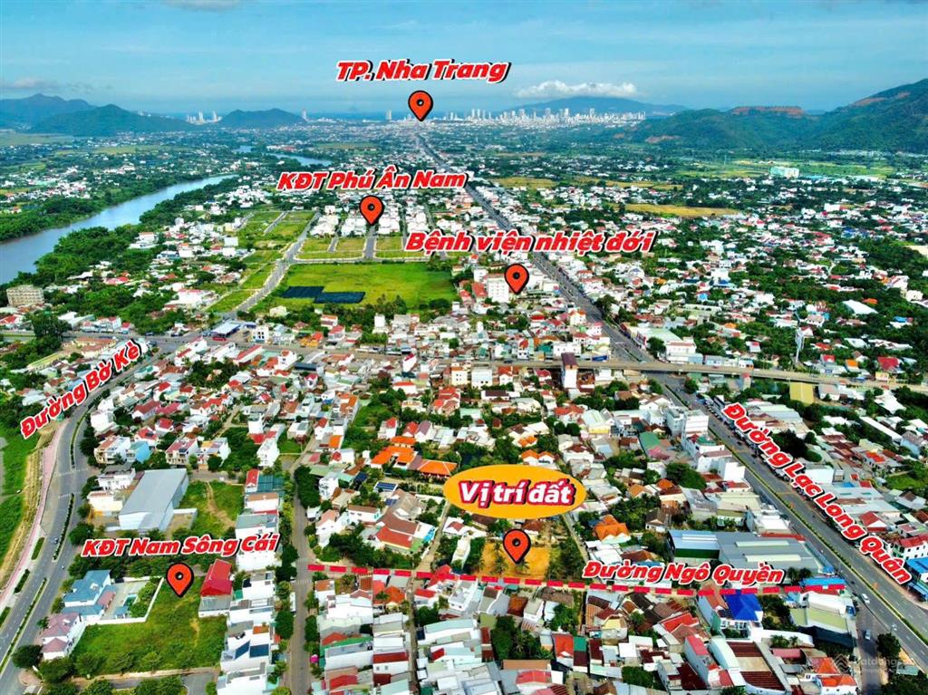 Bán đất mặt tiền đường ngô quyền diên khánh, đường ô tô thông ra khu đô thị nam sông cái chỉ 50m