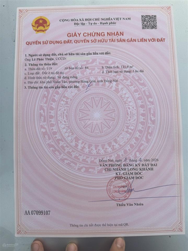 Chính chủ bán ngân hàng định giá 910 triệu, cho vay hơn 700. đất ở đô thị sổ hồng, 0919 008 ***