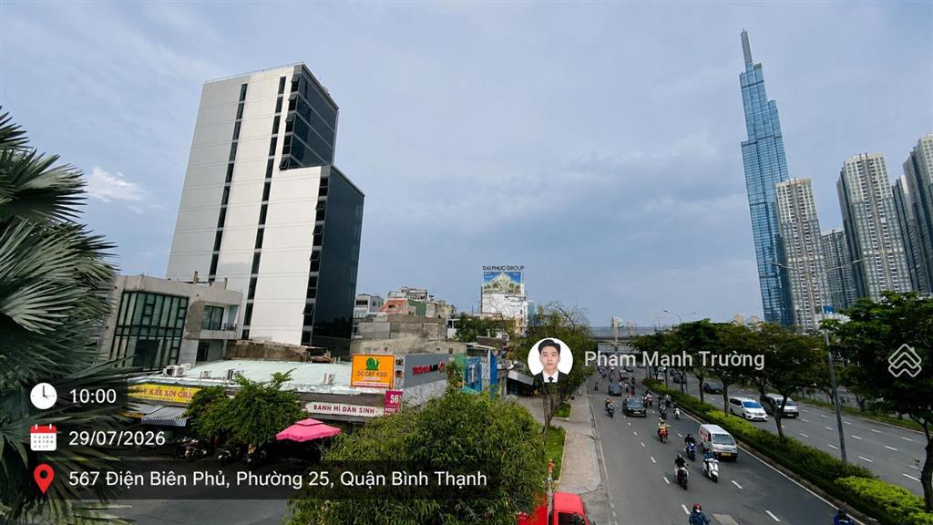 Cao ốc văn phòng 2 hầm 13 tầng, số 567 điện biên phủ, 12x43m, thuê 1,5 tỷ/tháng