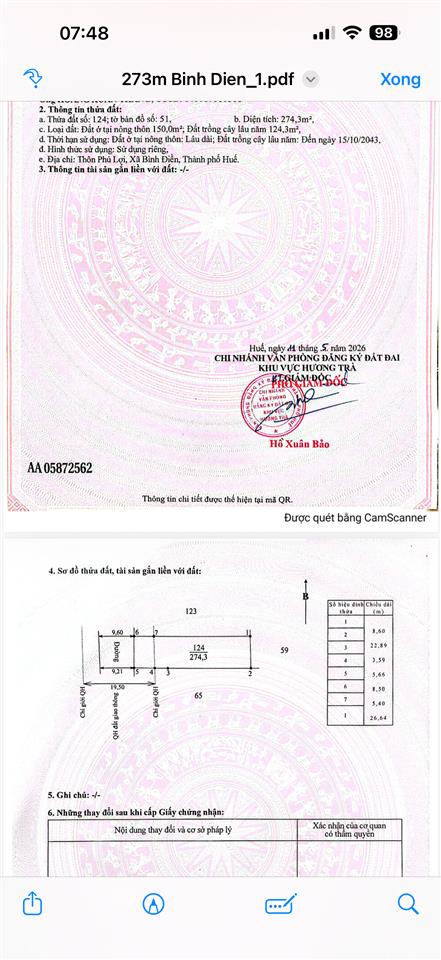 274m2 mặt tiền trục chính phú lợi bình điền. gần ami garden, bình điền retreat