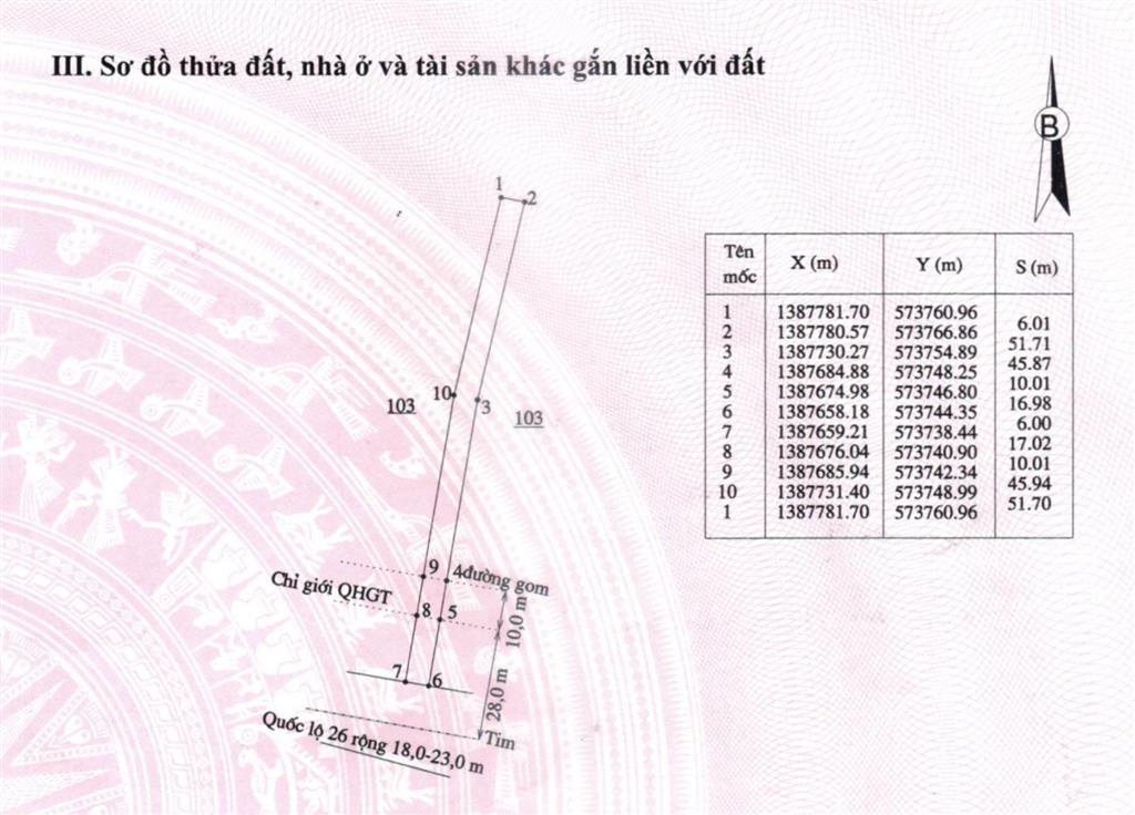 Bán đất ninh tây 1,2 tỷ mặt tiền quốc lộ 26