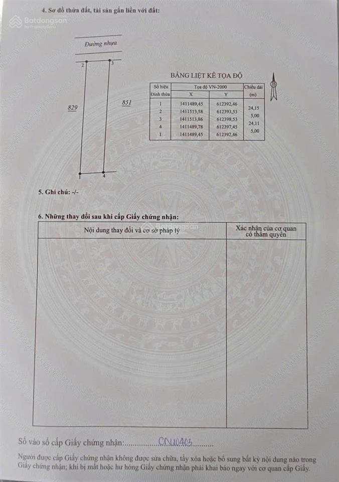 Đất thôn tiên ninh, xã tu bôngdiện tích120m² (116,6m² ont) giá tốt