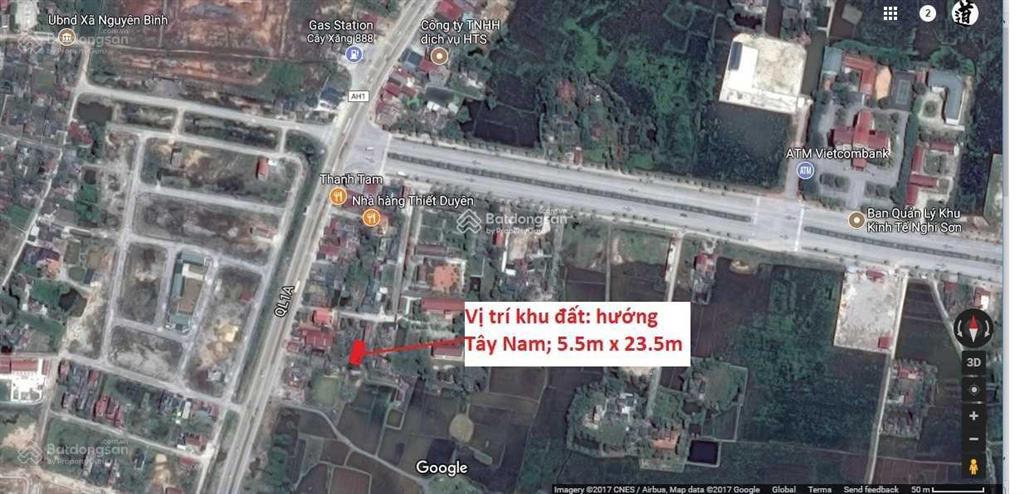 Bán đất trúc lâm, nghi sơn 129m2 cách ql1a 100m, đường 8m, sổ đỏ chính chủ 900tr (tl)
