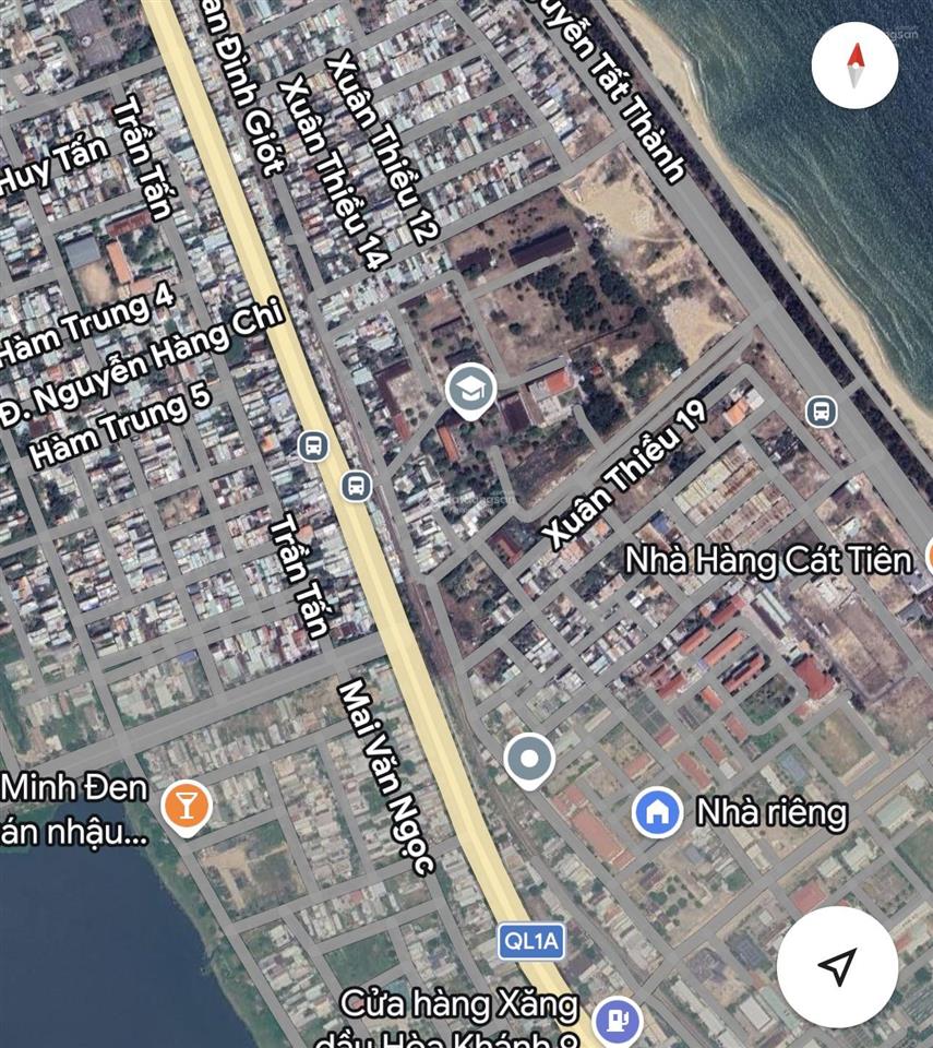 Đất xuân thiều 33. dt 190m2 ngang 5m dài 38m (70m2 đất ở) kiệt ô tô, trục thông xuân thiều 33