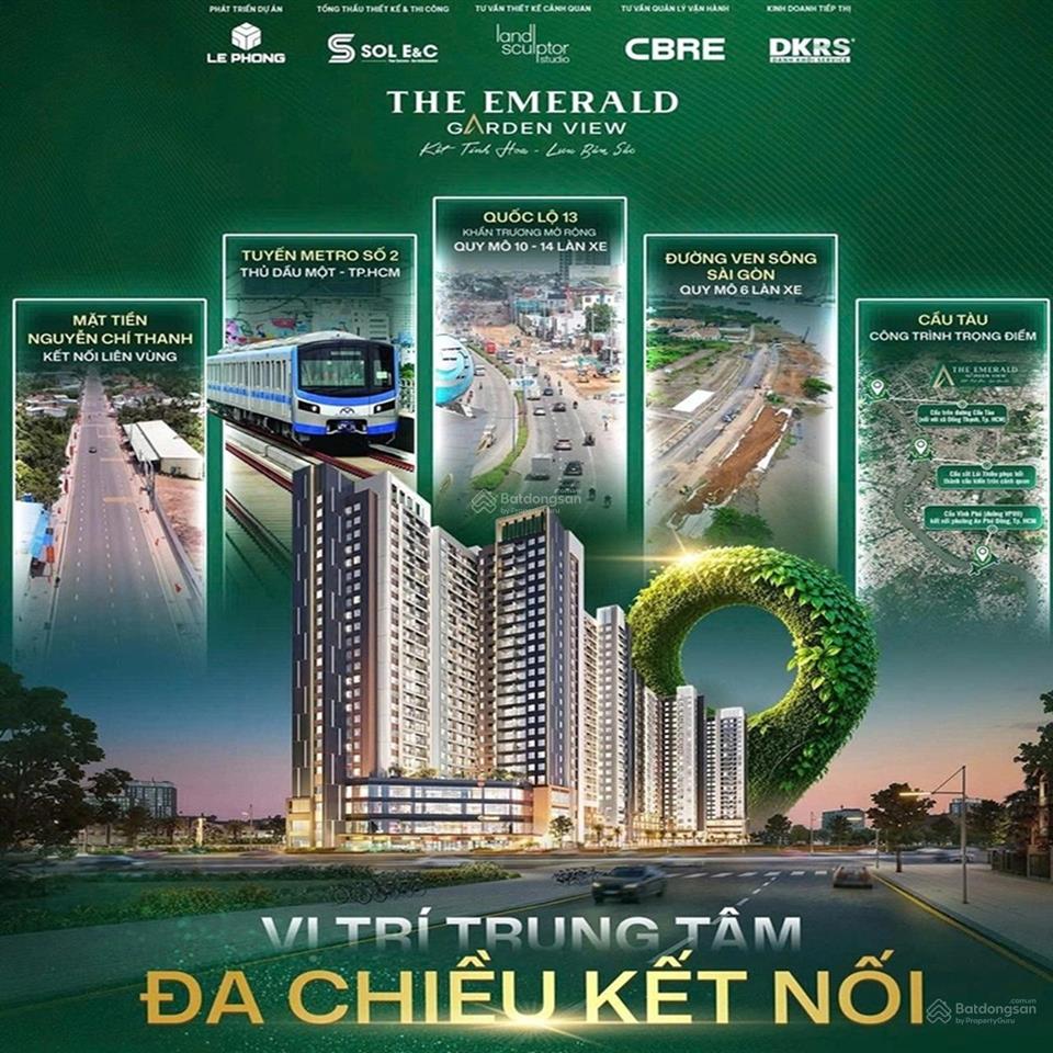 Bán ch 1pn tại the emerald garden view, 54,4m2, 38 triệu / m2