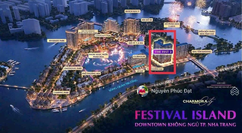 Căn hộ the fest 2 sở hữu 50 năm tọa lạc festival island dự án charmoracity, chỉ 2,4 tỷ