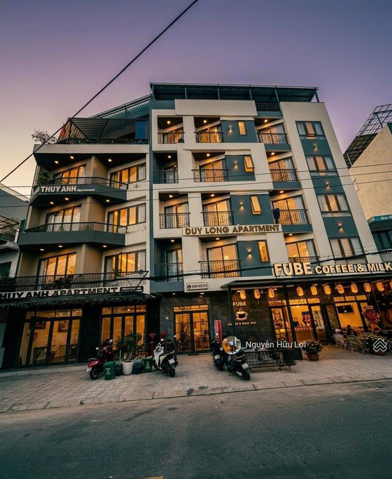 Bán tòa căn hộ biển mỹ khê, 6 tầng 1 tum, 10 căn 1pn full nội thất, 200m ra bãi biển
