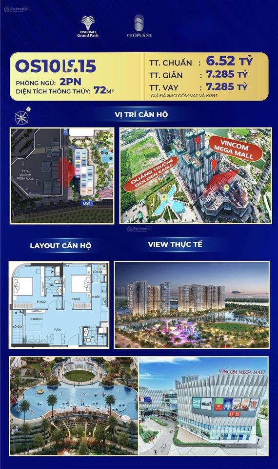 Bán căn 2pn the opus toà os1, 80m2, view tttm, giá 6,6ty nhận nhà ở ngay, mua trực tiếp cđt