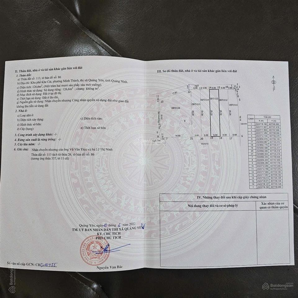 Chính chủ cần bán đất ở khe cát, minh thành, quảng yên