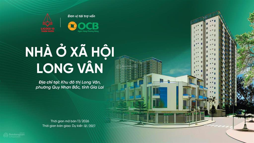 Nhà ở xã hội long vân licogi 13 quy nhơn giá mở bán đợt đầu chỉ từ 15 tr/m2, free 6 tháng quản lý