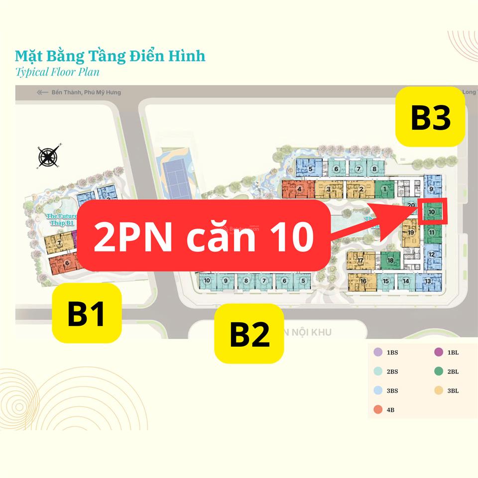 2pn lớn 85m2 b3 căn số 10 gládia heights view không chắn giá 6,89 tỷ