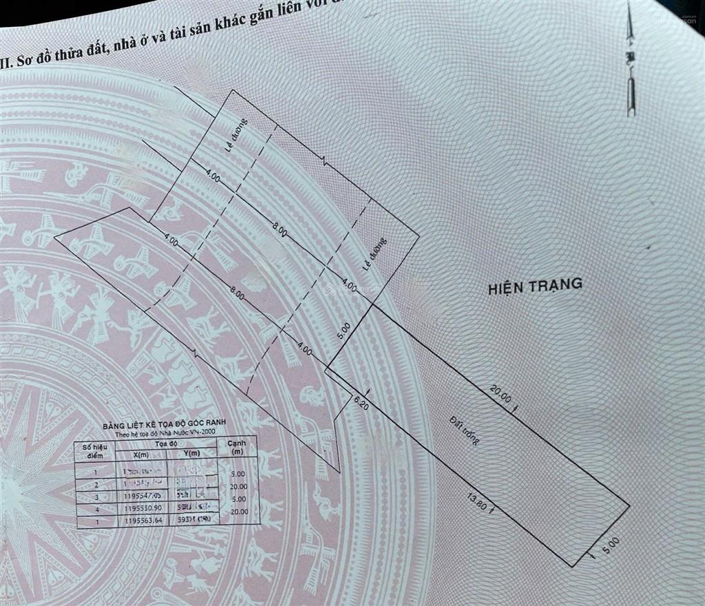 Đất mặt tiền kdc phân lô bàn cờ vip tây thạnh, dt 100m2 (5x20m). chỉ 9.5 tỷ