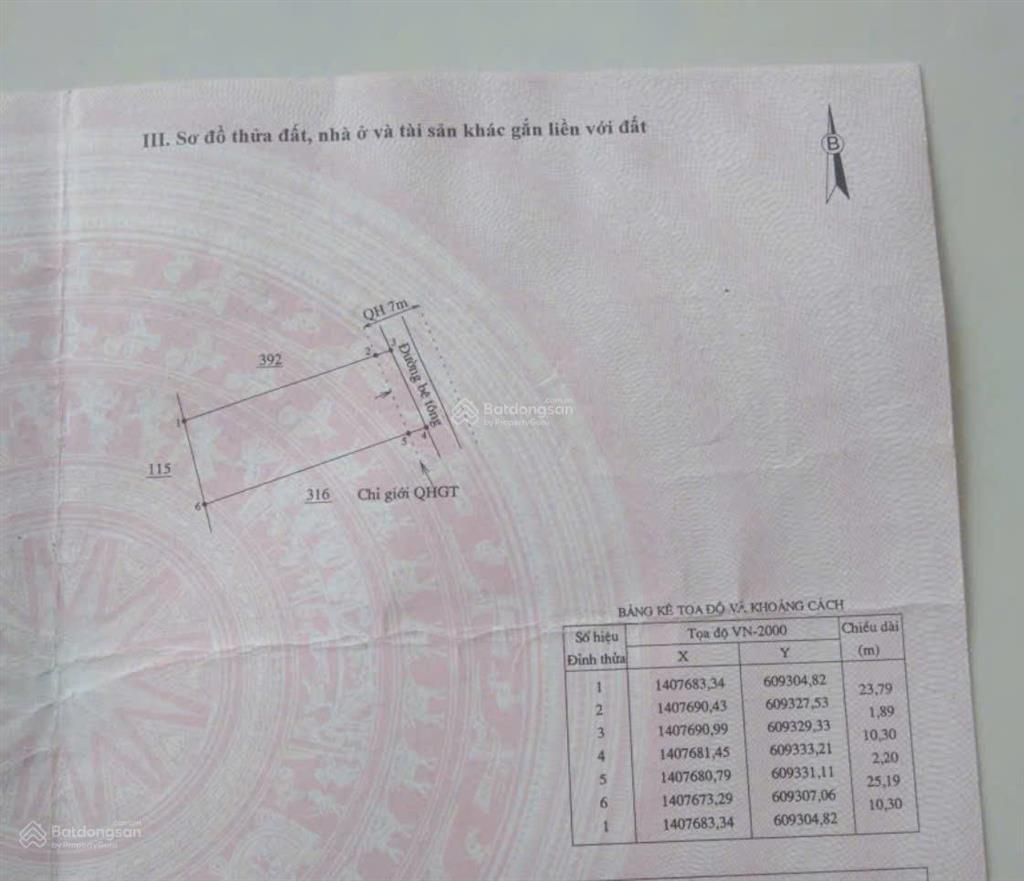 Bán đất tân dân 2 vạn thắng, vạn ninh | 272,4m | 180m thổ cư | chỉ 16 triệu/m