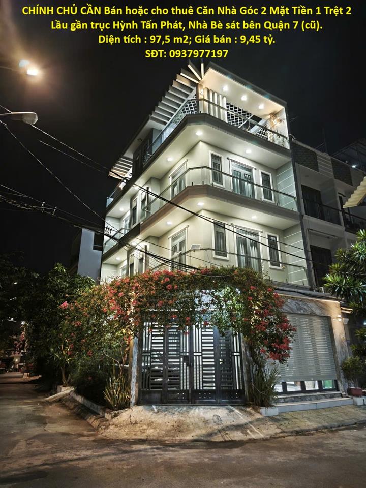 CHÍNH CHỦ CẦN Bán hoặc cho thuê Căn Nhà Góc 2 Mặt Tiền 1 Trệt 2 Lầu gần trục Hỳnh Tấn