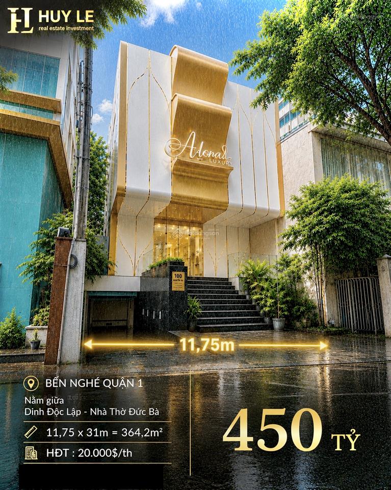 Giữa dinh độc lập nhà thờ đức bà. mặt tiền nguyễn du (11,75 x 31 = 364,2m2)