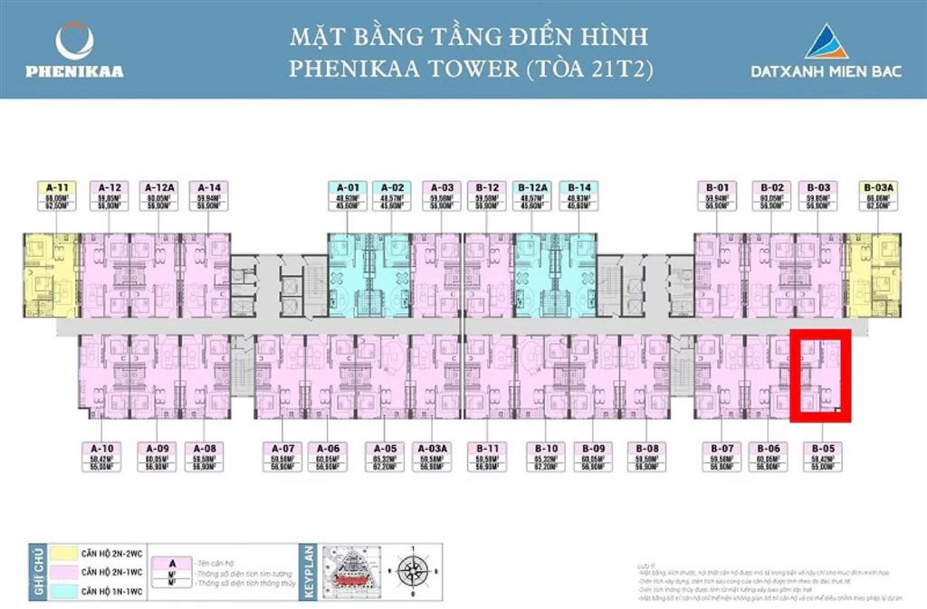 Cắt lỗ sâu căn góc 2n1wc đẹp tòa phenikaa 2