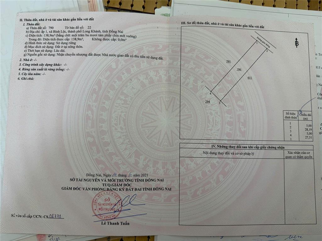 CHÍNH CHỦ CẦN Bán Đất Cạnh Nhà Thờ Bình Khánh, Xã Bình Lộc, Thành phố Long Khánh, Đồng