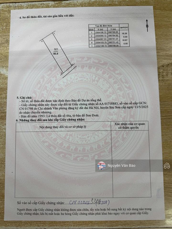 Chủ cần tiền bán cắt lỗ lô đất đẹp tại tân minh, sóc sơn, hà nội