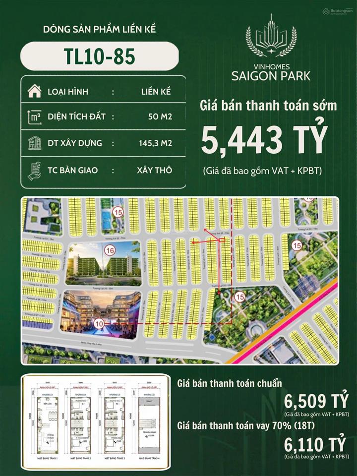 Sở hữu nhà phố vinhomes sài gòn park chỉ từ 5,443 tỷ đón đầu tâm điểm tăng trưởng tây bắc.