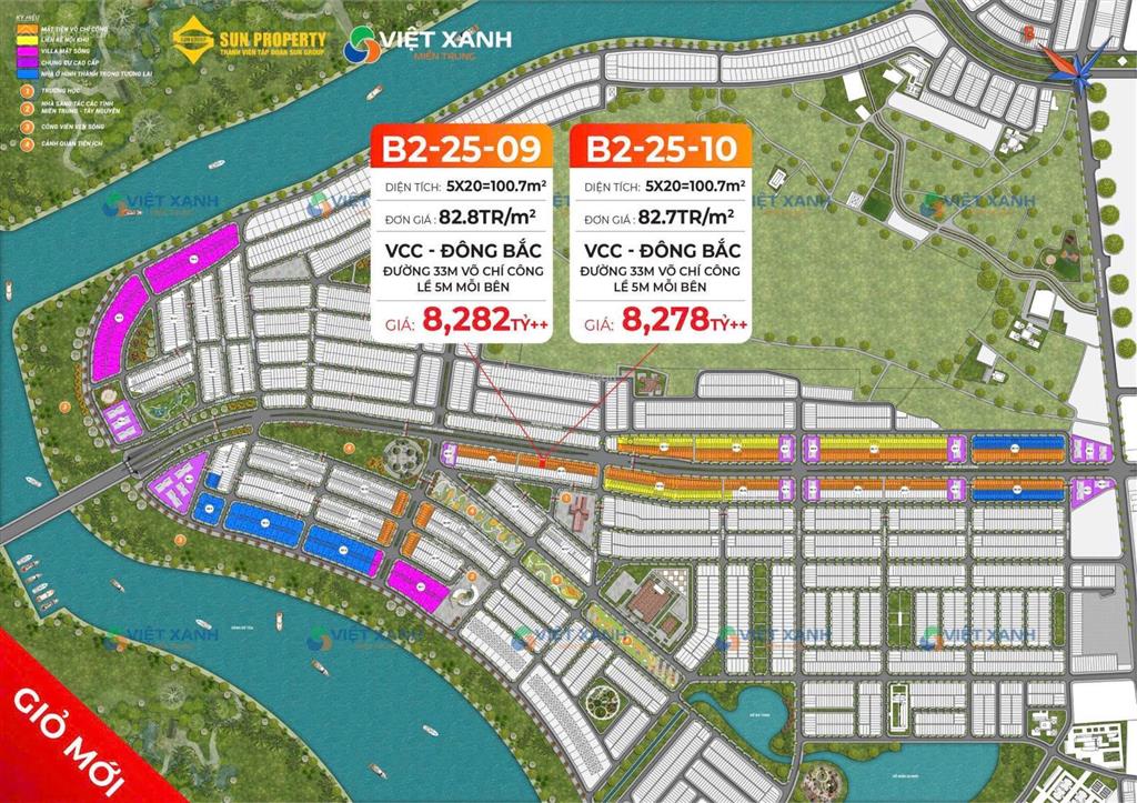 Bán đất mặt tiền trục 33m võ chí công giá gốc cđt sun group, bao phí tncn 2%