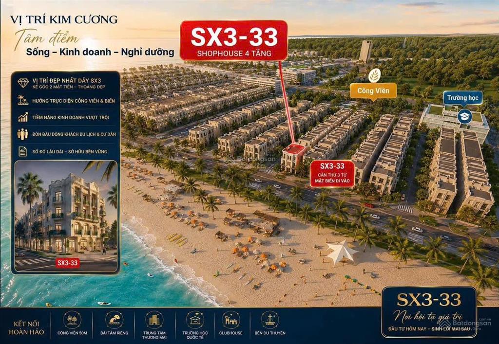 Bán shophouse kề góc sx333 vinhomes green paradise | hàng mới đầu tư | vị trí kim cương ven biển