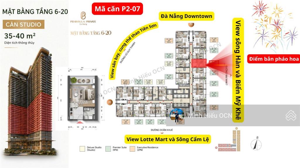 Studio chỉ từ 2,1 tỷ sở hữu căn hộ hạng sang giữa trung tâm hải châu view biển mỹ khê & pháo hoa