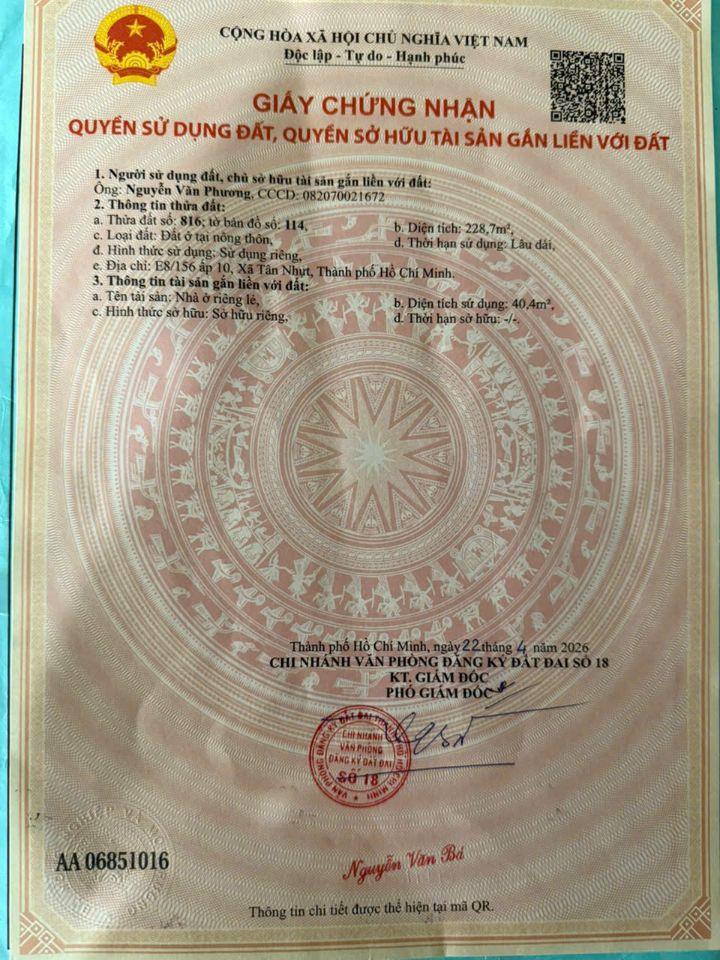 Chinh chủ bán đất 2 mặt tiền đường Thế Lữ-Tân Nhật-Bình Chánh,ngang 6m, nở hậu 15m cực đẹp, 0903696191