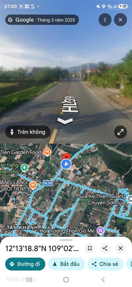 Cần bán lô đất mặt tiền hương lộ 39 suối tiên khánh hòa. giá chỉ 10tr/m2. diện tích 9600m2