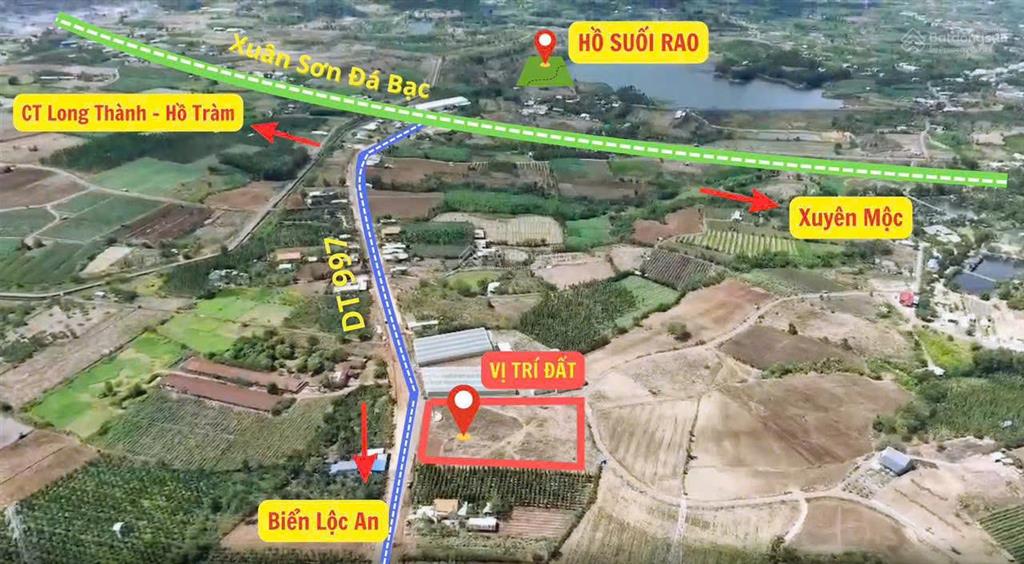Cần bán gấp lô đất mặt tiền đường dt997 suối rao, đá bạc