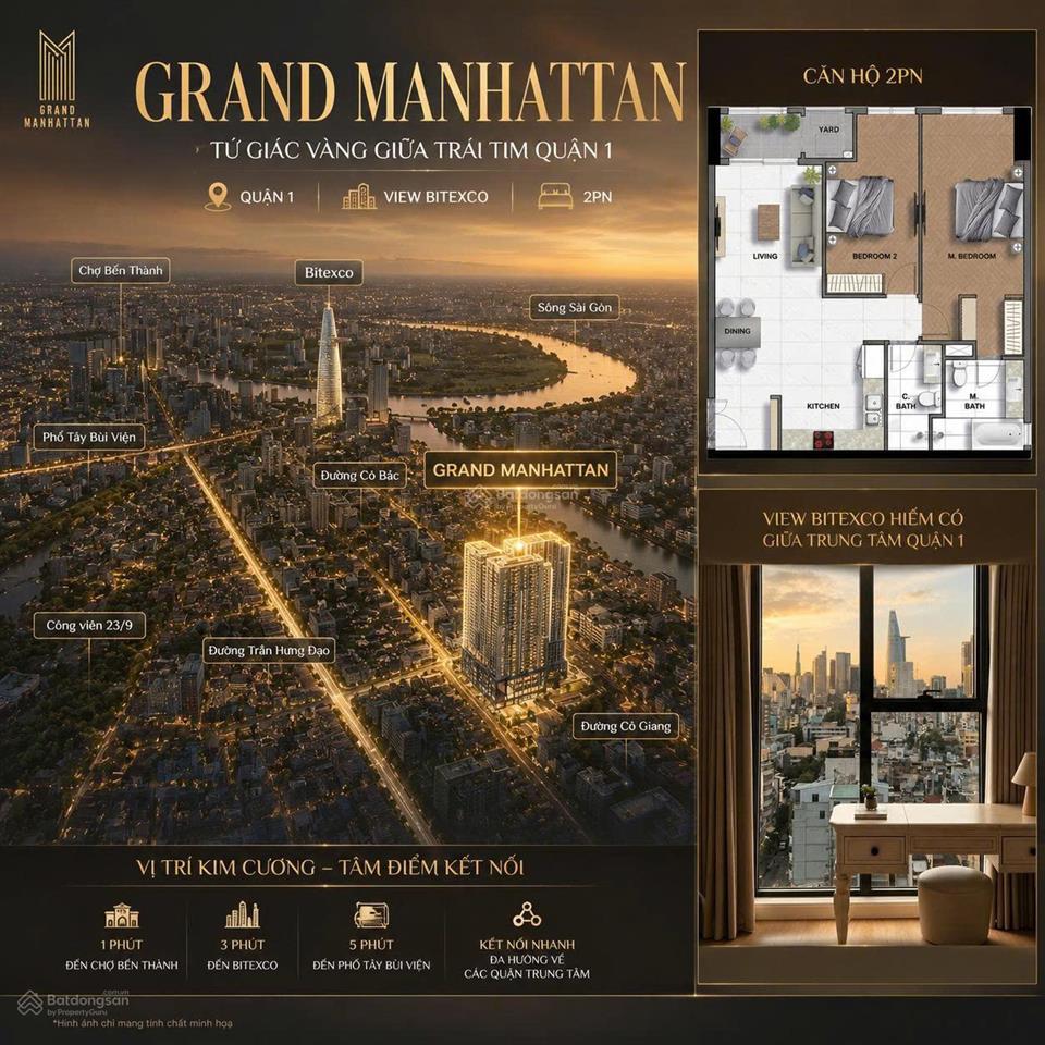 Mở bán giỏ hàng chủ đầu tư the grand manhattan quận 1 giá chỉ 260tr/m, chiết khấu đến 18%!