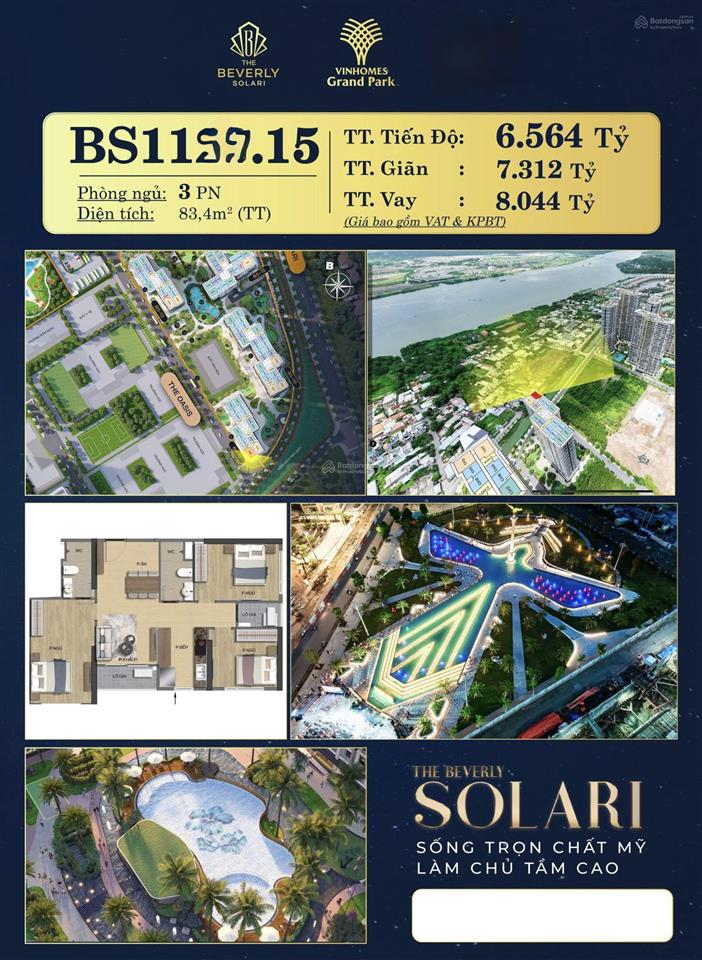 Bán căn 3pn toà bs16 the beverly solari vinhomes grand park, giá 5,8ty ký trực tiếp cđt