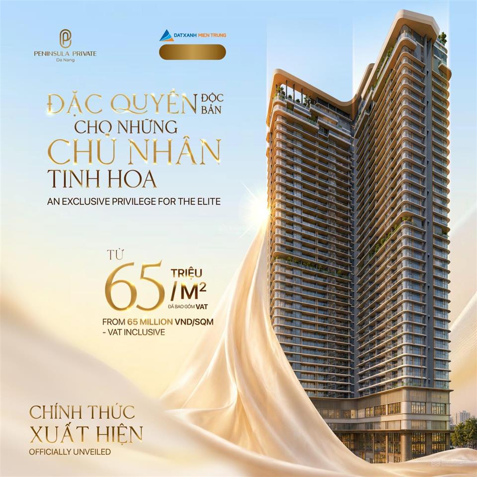 Căn hộ chung cư peninsula private, dự kiến 2,1 tỷ, 36,6m2, 1pn, 1wc, đầy đủ nội thất tại đà nẵng