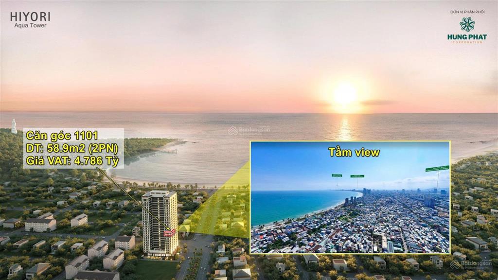 Bán căn góc 1101 hiyori aqua tower đà nẵng view biển và thành phố