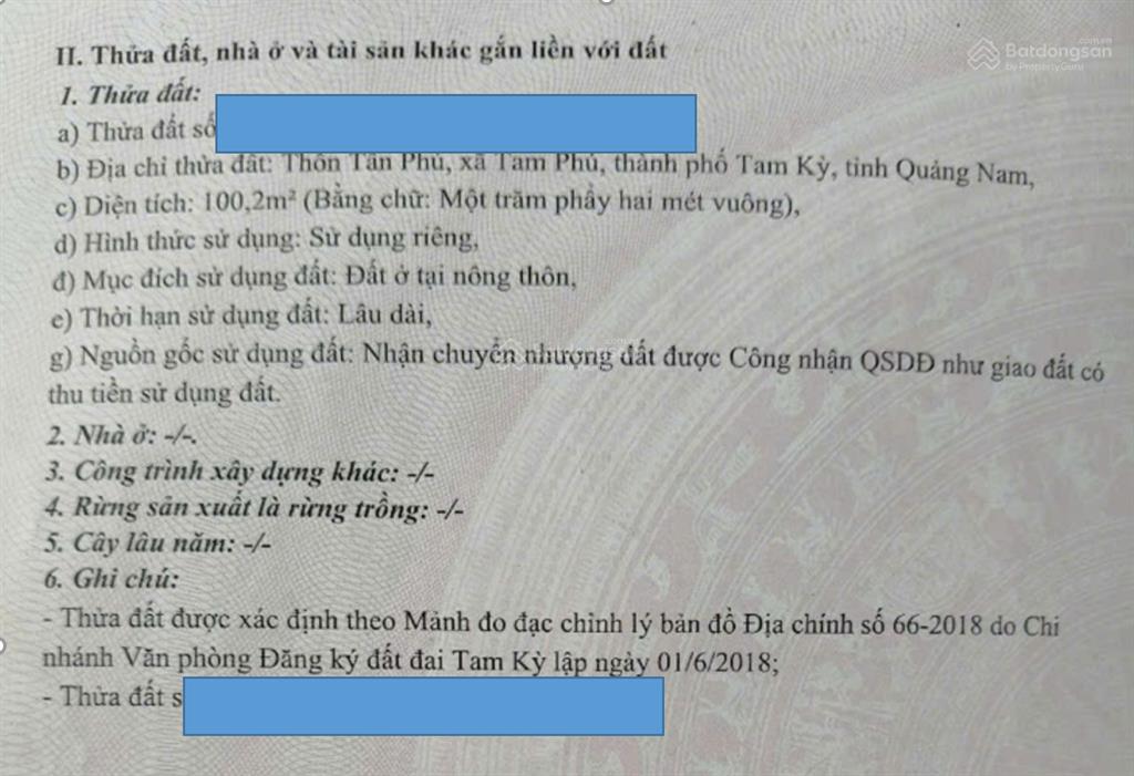 Bán gấp đất tại tam phú, tam kỳ, quảng nam, giá 750 triệu cho ai có thiện chí, diện tích 100.2m2
