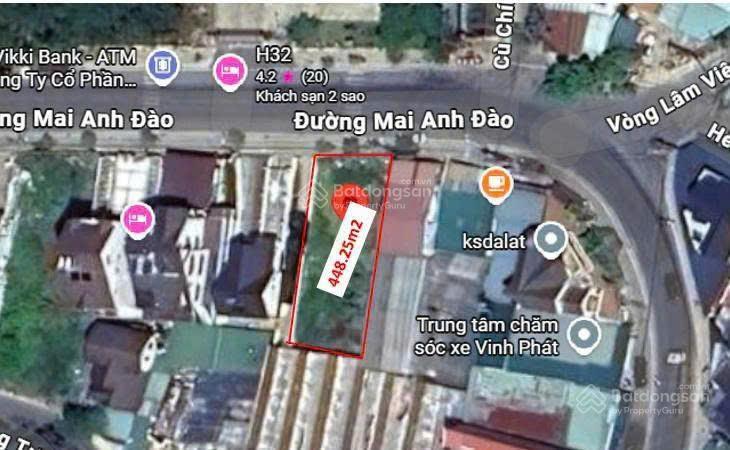 Đất khách sạn, biệt thự mặt tiền đường mai anh đào, cách thung lũng tình yêu 300m