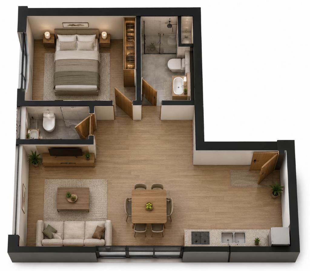 Chính thức 45.72m2 - Giá 4.1 tỷ còn chiết khấu 15% - 1PN1WC Arcadia