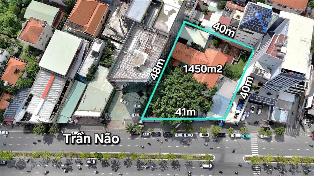 Bán nhà đất mặt tiền trần não, quận 2. diện tích 40 x 41m, công nhận 1450m2. giá 900 tỷ.