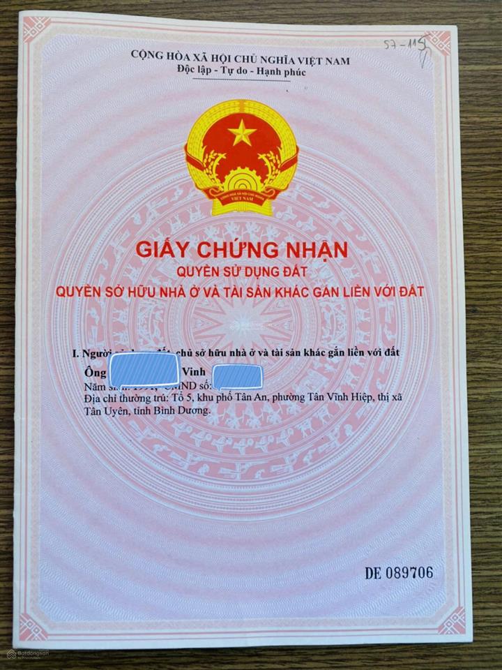Chính chủ gửi bán đất đẹp tân uyên 5 x 40m, đường nhựa, giá tốt hh 2%