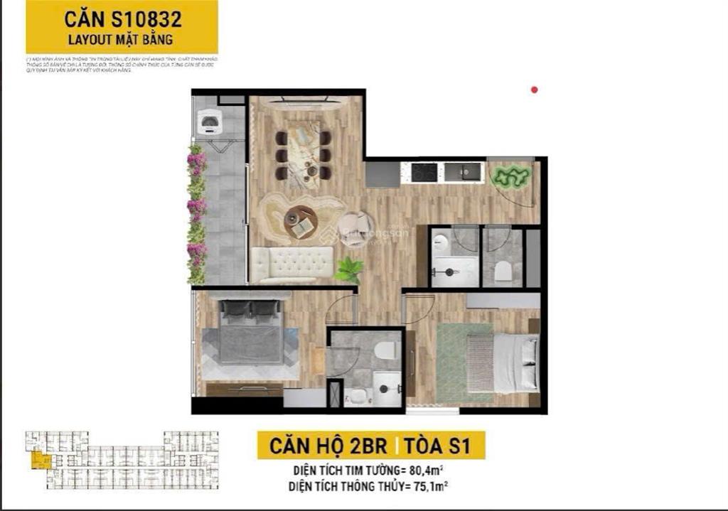 Chỉ còn hiếm có 1 căn 2pn tầng cao trực diện sông full chính sách chiết khấu như f1!