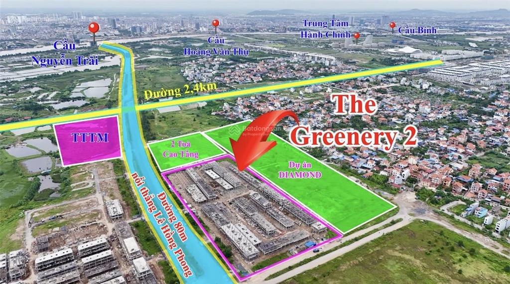 Bán nhà tuyến 2 đại lộ bắc nam lê hồng phong 4pn, 5wc, the greenery 2 hải phòng, 4,9 tỷ, 75m2, 3.5t