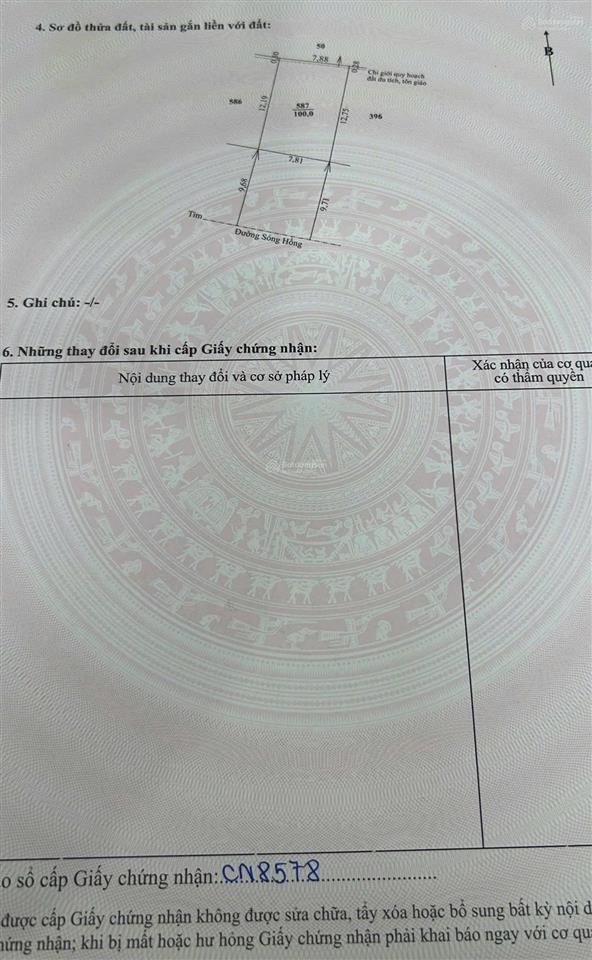 Đất mặt tiền sóng hồng hương thủy, tp huế