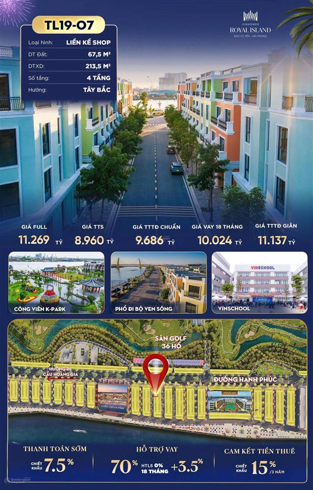 Bán liền kề shop tl1907 vinhomes royal island | vũ yên