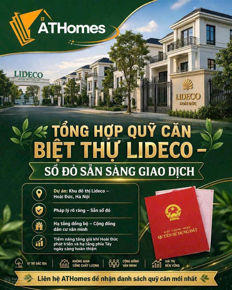 Bán cắt lỗ gấp biệt thự tại khu đô thị mới lideco, 23,2 tỷ, 222m2