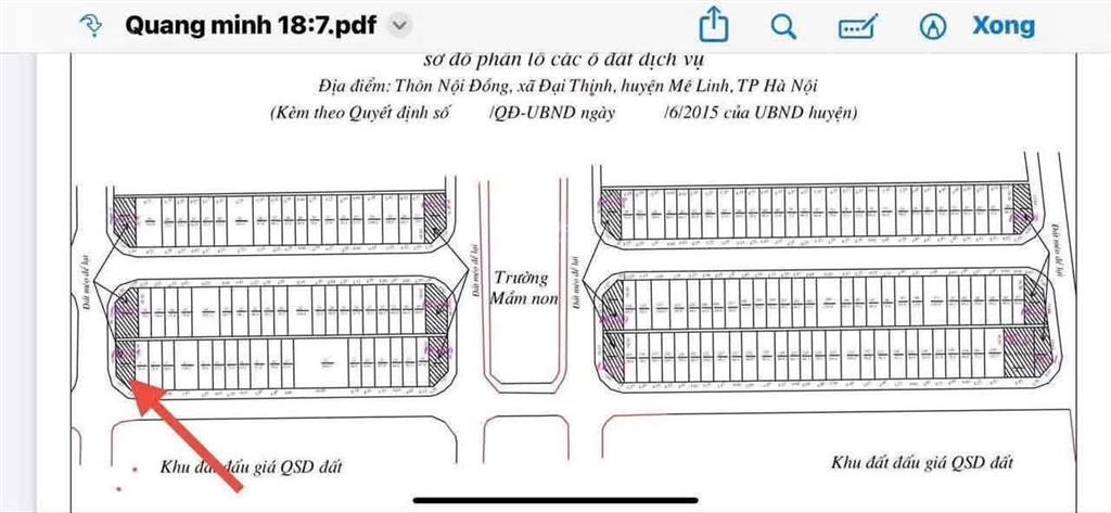 Bán đất đấu giá trung tâm hành chính xã quang minh