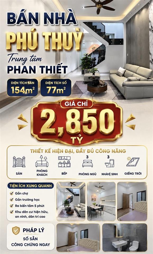 Bán nhà mới phú thủy trung tâm phan thiết