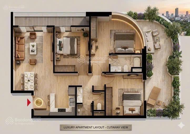 Căn góc 3 pn sân vườn124m2hướng đông bắc view pháo hoagiá 5,9 tỷhỗ trợ vaysuất ngoại giao