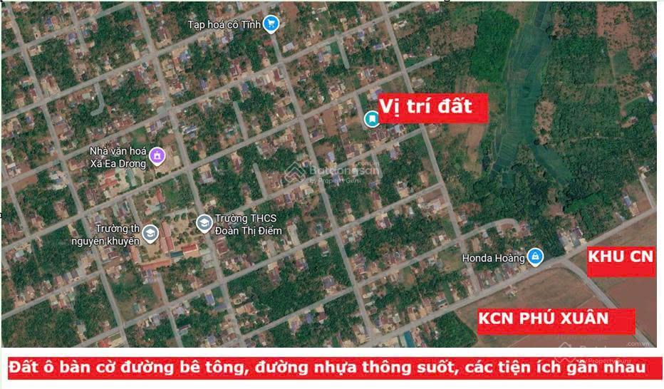 Đất thổ cư gần kcn phú xuân, mặt tiền rộng 23.22m
