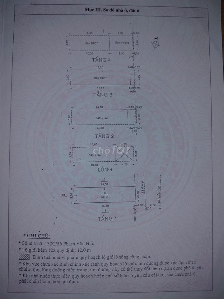 Bán nhà mặt tiền Ngô Thị Thu Minh sát chợ Phạm Văn Hai